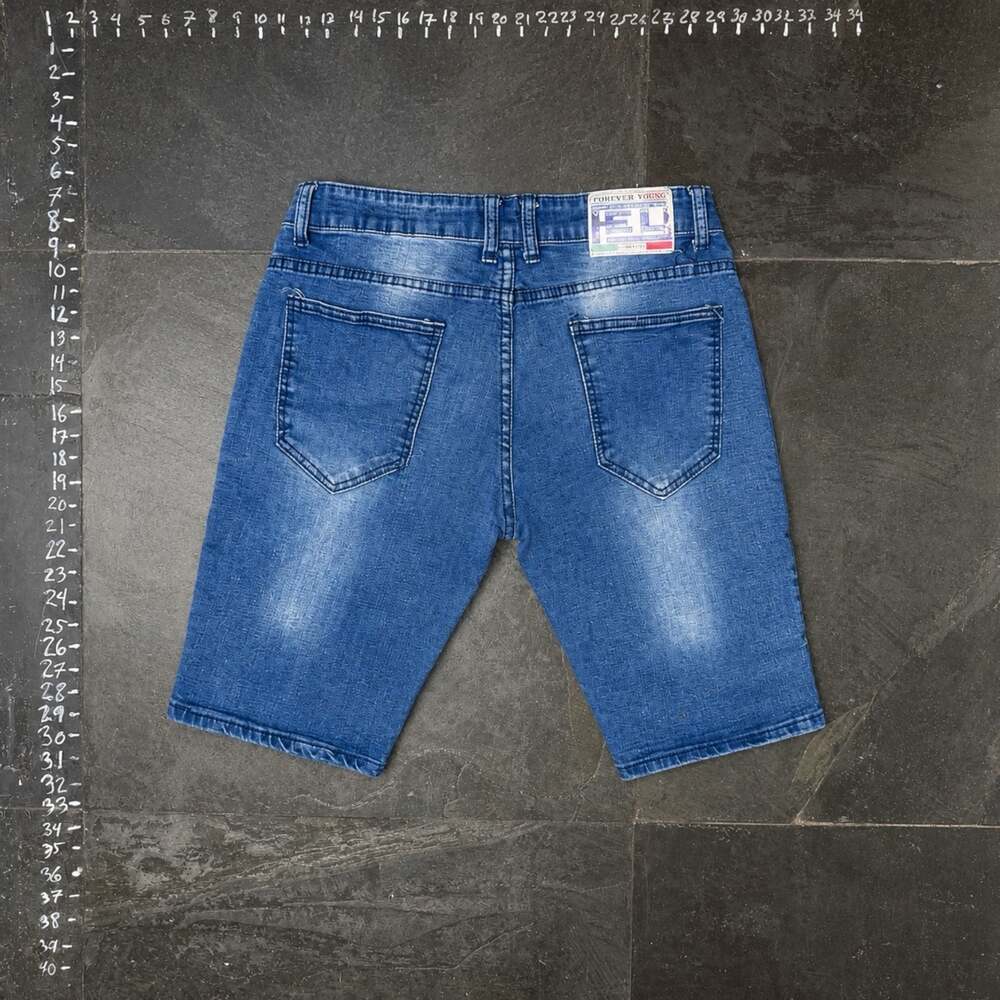 Forever Young Euro Jeans Moto Biker Denim Shorts - Picture 3 of 4